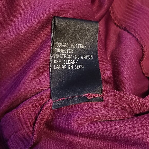 SL Fashions NWT Magenta Pink Chiffon Tiered Ruffle & Mesh Sheath Dress, Size 12 - Picture 8 of 8